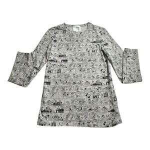 Disney Women's Vintage Disney Brought To You By Giordano Black Gray Print Sz XXS